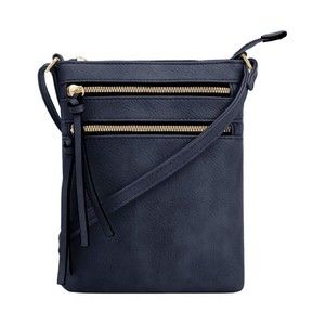 Crossbody Navy Purse Bag Shoulder Bag Multi Pocket Zipper Deluxity Adjustable